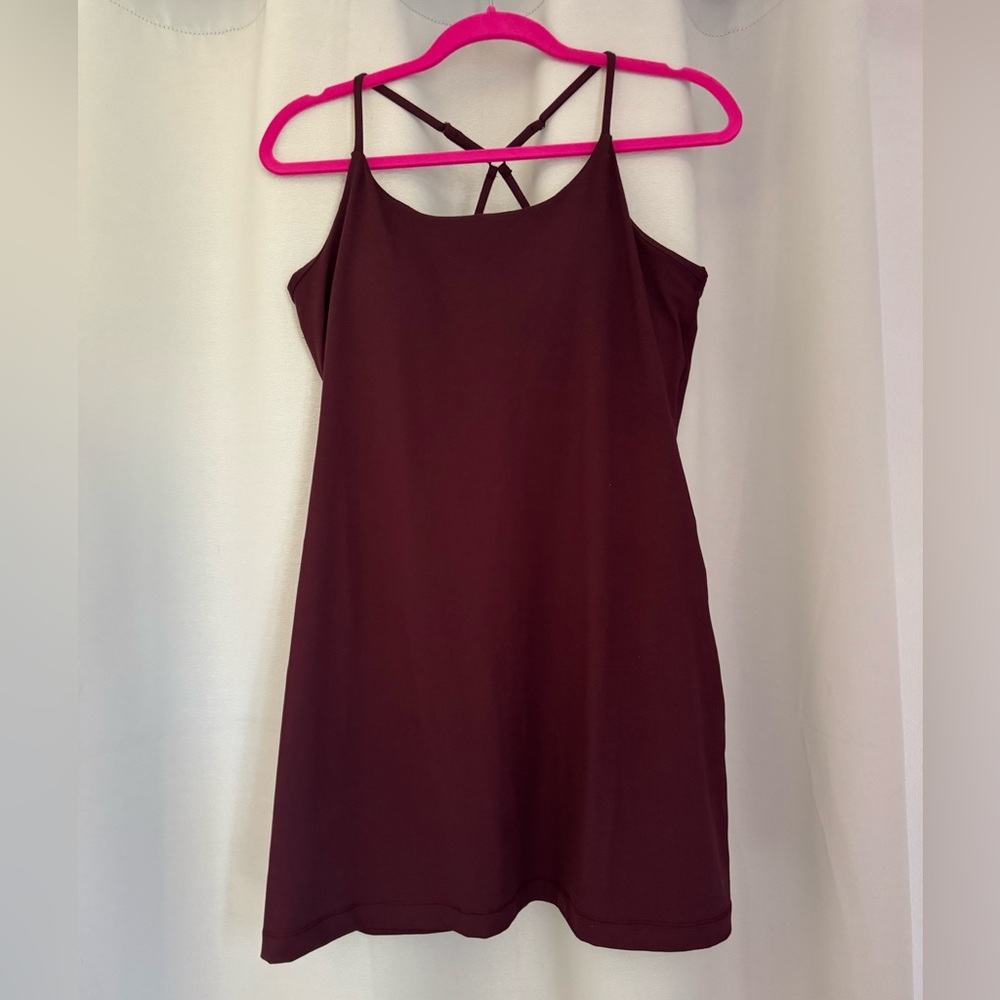 Burgundy Athletic Dress with Crisscross Straps